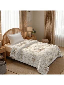 MORADO - Glace Cotton Double Bed Ac Comforter Soft And Breathable-White