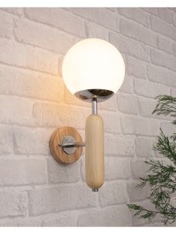 Homesake - Wood Bullet Wall Lamp Frosted Globe
