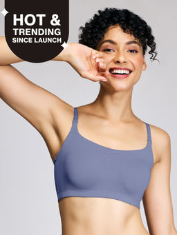 Nykd by Nykaa - Easy Breezy Slip-on Bra with Full Coverage NYB165 C Blue