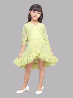 Pink Chick - Wrap Star Dress -yellow