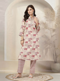 Nayam by lakshita - Maroon Patch Printed Kurta and Pant (Set of 2)