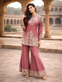 MABISH LUXE - Embroidered Dusty Pink Co-Ord Set