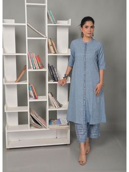 EARTHWEAR - Blue Striped Handloom Cotton Kurta