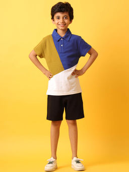 ANTHRILO - Royal Multicolor Polo T-Shirt and Short (Set of 2)