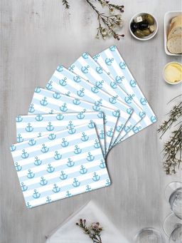 Space of Joy - Blue Strip Anchor 1 Premium Printed Rectangular MDF Wooden Placemats