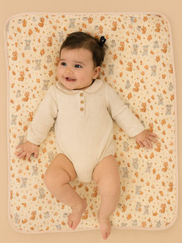 Little Surprise Box - Puppy Print Muslin Cotton Blanket with 2 Matching Napkins (0-24 Months)