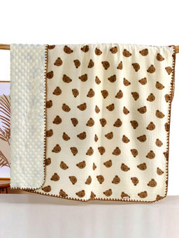 Little Surprise Box - Ted Face Super Soft Pure Muslin Cotton Blanket and Pillow (0-24 Months)