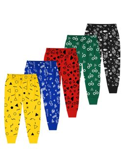 Trampoline - Kids Pack Of 5 All Over Printed Joggers-Multi Colour