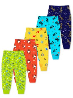 Trampoline - Kids Pack Of 5 All Over Printed Joggers-Multi Colour