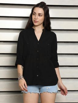 High Star - Women Regular Fit V-Neck Casual Shirt