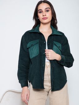 Lounge Dreams - Oversized Woolen Green Shacket