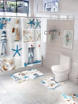 UMAI - Curtain Set & Bathmat Multi-Color (Set of 3)