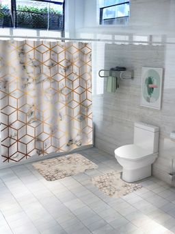 UMAI - Geometric Set & Bathmat Gold (Set of 3)