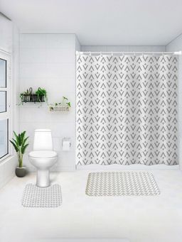 UMAI - Curtain Set & Bathmat Grey (Set of 3)