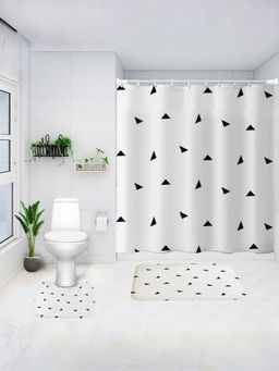 UMAI - Curtain Set & Bathmat White (Set of 3)