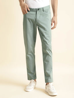 Andamen - Green Mens Slim Fit Solid Chinos