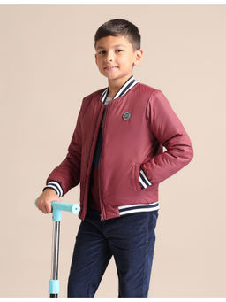 U.S. POLO ASSN. - Kids Solid Maroon Full Sleeves Jacket