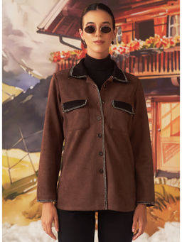 Lakshita - Women's Brown Solid Jacket