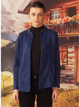 Lakshita - Women's Navy Blue Solid Jacket