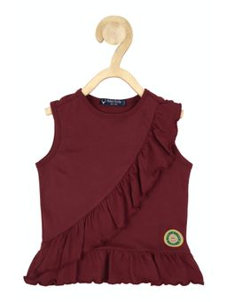 Allen Solly Junior - Girls Maroon Plain Top