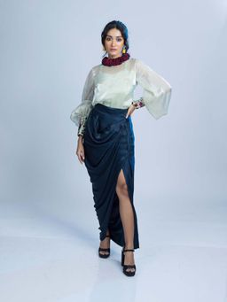 Firki by Sweta - Rhapsody Blue Top with Skirt