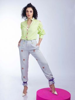 Firki by Sweta - Lime Green Light Shirt with Pant