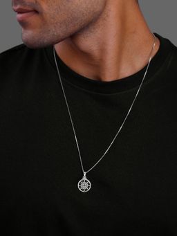 GIVA - 925 Silver Compass Of Life Pendant With Box Chain For Him