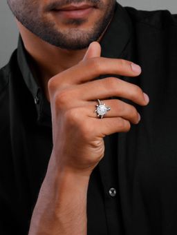 GIVA - 925 White Racy Tortoise Ring For Him