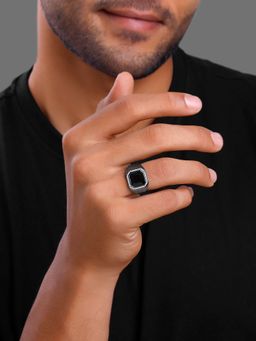 GIVA - 925 Black Rhodium Reserved Ring For Him