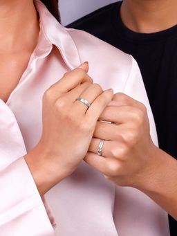 GIVA - 925 Silver Anushka Sharma Silver Vintage Couple Band (Pack of 2)