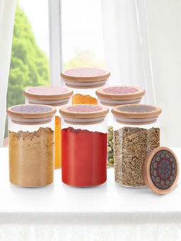 The Better Home - Kitchen Glass Containers Set with Lid- 1000Ml (Pack of 6)