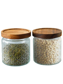 The Better Home - Borosilicate Glass Jars with Lid 550Ml (Pack of 2)