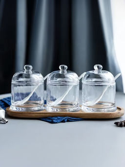 The Better Home - Borosilicate Glass Jars with Lid 280 Ml (Pack of 3)