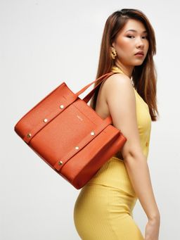 THESTO - Adjustable Tich Button Tote Red (XL)