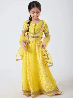 Hopscotch - Lace Tasselled Lehenga and Choli with Dupatta