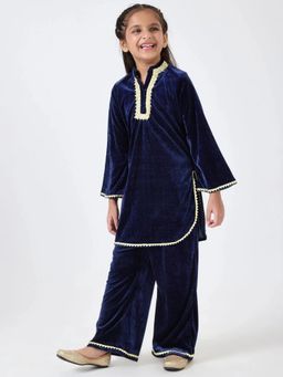 Hopscotch - Lace Gota Velvet Kurta and Pant