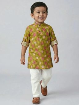 Hopscotch - Cotton Floral Kurta and Pajama