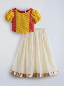 Hopscotch - Piping Jacquard Lacing Lehenga and Choli