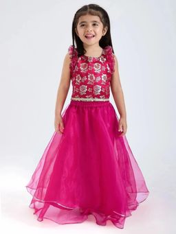 Hopscotch - Floral Ruffled Lehenga and Choli