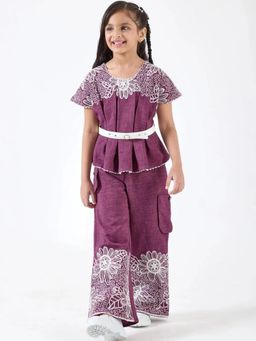 Hopscotch - Embroidered Peplum Co-Ord Set