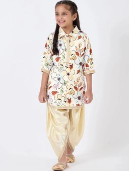 Hopscotch - Floral Collared Lacing Dhoti and Kurta