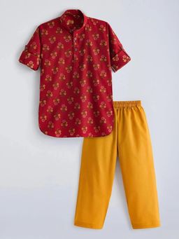 Hopscotch - Floral Cotton Kurta and Pajama