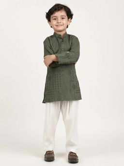 Hopscotch - Cotton Embroidered Kurta and Salwar