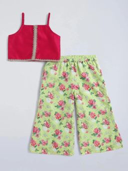 Hopscotch - Lace Crop Top and Floral Palazzo