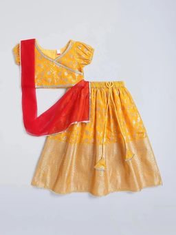 Hopscotch - Floral Lace Lehenga and Choli with Dupatta