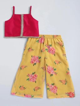 Hopscotch - Lace Crop Top and Floral Palazzo