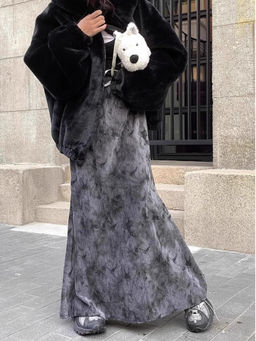 PARTIQ - Women Grey Printed Maxi Skirt