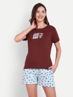 Bedtime Story - Maroon Donut Short with T-shirt