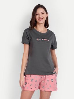 Bedtime Story - Grey New York Night Shorts with T-shirt