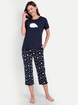 Bedtime Story - Navy Blue Let Me Sleep T-shirt with Capri